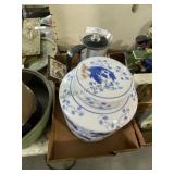 Ceramic Cookie Jar, Cast Iron Trivet