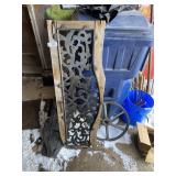 Bench Back & Metal Wheel