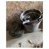 Bean Pot, Galvanized Bucket, SS 9 QT Round Insert