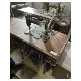 Household Vintage Sewing Machine & Cabinet