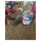 Coal Bucket & DX Oil 5 Gallon Can