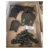 Cast Iron Trivets, Tinker Toys, & spittoon