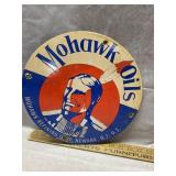12" Vintage Style 1951 Mohawk Oil Porcelain Sign
