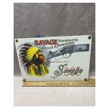 Vintage 8"x12" Porcelain Savage Sign
