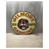 30" Vintage Style Gilmore Gas Porcelain Sign