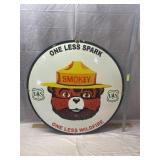 30" Vintage Style Smokey Bear Porcelain Sign