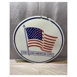 30" Vintage Style God Bless American Cops Porcelai