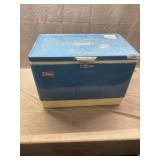Vintage Metal Blue Coleman Cooler, 16"x23"x13.5"
