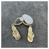 Ross Simons sterling silver gold vermeil sandal ea