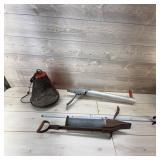 2 Qty Vintage Corn Planters And A Vintage Heater