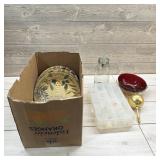 Assortment Of Heavy Dishes, Glass Jar, And Storage