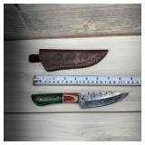 Ashen Edge Handmade Damascus Knife; 4.5in Blade; 8