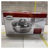 Parini 9.5 Stainless Steel Saute Pan With Glass Li