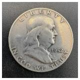 1952-D Ben Franklin Silver Half Dollar (90% Silver