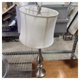 28-inch Tall Stainless Steel Table Lamp.
