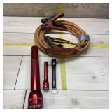 Automotive & lighting lot. Jumper cables and Magli