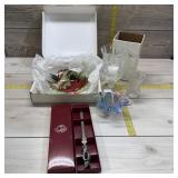 Assortment Of Glass Candle Holders And Karr Glass