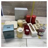 Assortment Of Candle Holders/refills And Ceramic W