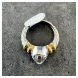 Sterling silver cubic zirconia ring, size 8 3/4. M
