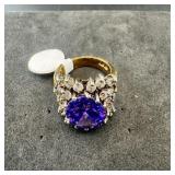 Sterling silver purple amethyst ring, size 6 1/2.