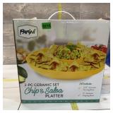 Parini Two-piece Ceramic Chip And Salsa Platter Se