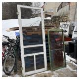 Wood Frame Screen Door (~32'x80') And Window (28