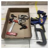 Clamp assorted. C-clamps, various clamps, and Irwi