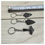 Asher Edge Keychain Set; 3-piece Damascus Steel