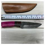 New Damascus Knife; 4in Blade; 8in Overall; Includ