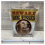 Dog Kisses Tin Sign - 16' X 12.5'