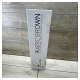 Rustic Brown Floating Wall Shelves With Rails.