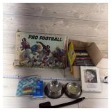 Vintage Electric Football, Books, Cat Dishes, Etc.