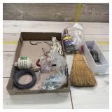 Junk drawer lot. Hardware blocks with keys, WD-40,