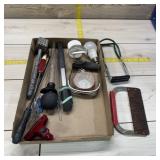 Kitchen utensils lot. Baster, meat mallet, and mis