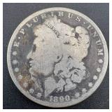 1890 Morgan silver dollar (mint mark unverified, b