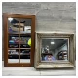 Two Wall-hanging Mirrors. Small Approx. 28' X 24'