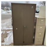 2-door Metal Cabinet, 5-tier Shelving Unit. 3'w X