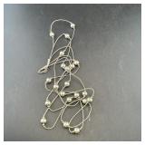 Sterling silver bead necklace. Measures approx. 21