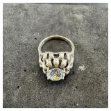 Diamonique sterling silver cubic zirconia ring, si