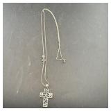 Chapel Zennay sterling silver cross necklace. Meas