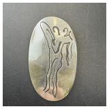 Taxco sterling silver brooch. Weight: 17.3 grams.