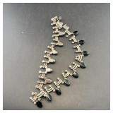 Vintage Taxco sterling silver black onyx necklace.