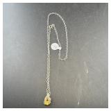 Sterling silver and 10K gold citrine necklace. Mar