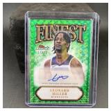 Leonard Miller Finest Mosaic Autograph Card; Numbe