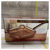 Parini Copper 9.5 Inch Square Pan With Non-stick C