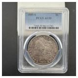 1885-s Pcgs Au55 Morgan Silver Dollar