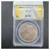 1886-s Ana Au53 Morgan Silver Dollar. Mintage: 750