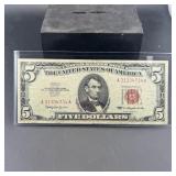 1963 $5 Red Seal United States Note. Serial Number