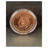 1 Oz. 999 Copper Aztec Round In Case