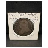 1828 Capped Bust Silver Half Dollar Large Letters